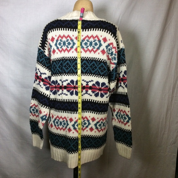 Woods & Gray Sweater Cream Multi Color VTG - Picture 6 of 10